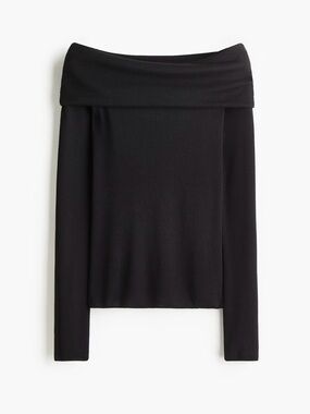 H&M Black Ribbed Knit Top